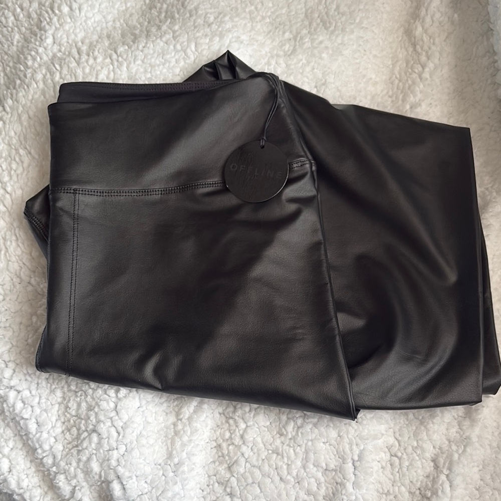Offline by Aerie Real Luxe Black Faux Leather Leggings